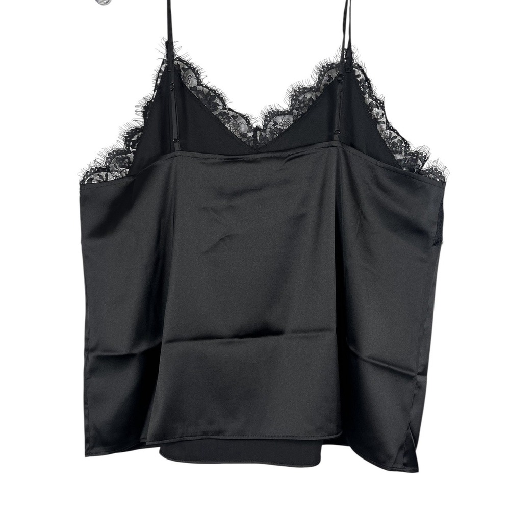 NWT The Drop Sz XXL Lace‎ Trim Top Black Satin Natalie Cami Tank Silky New - Picture 4 of 8
